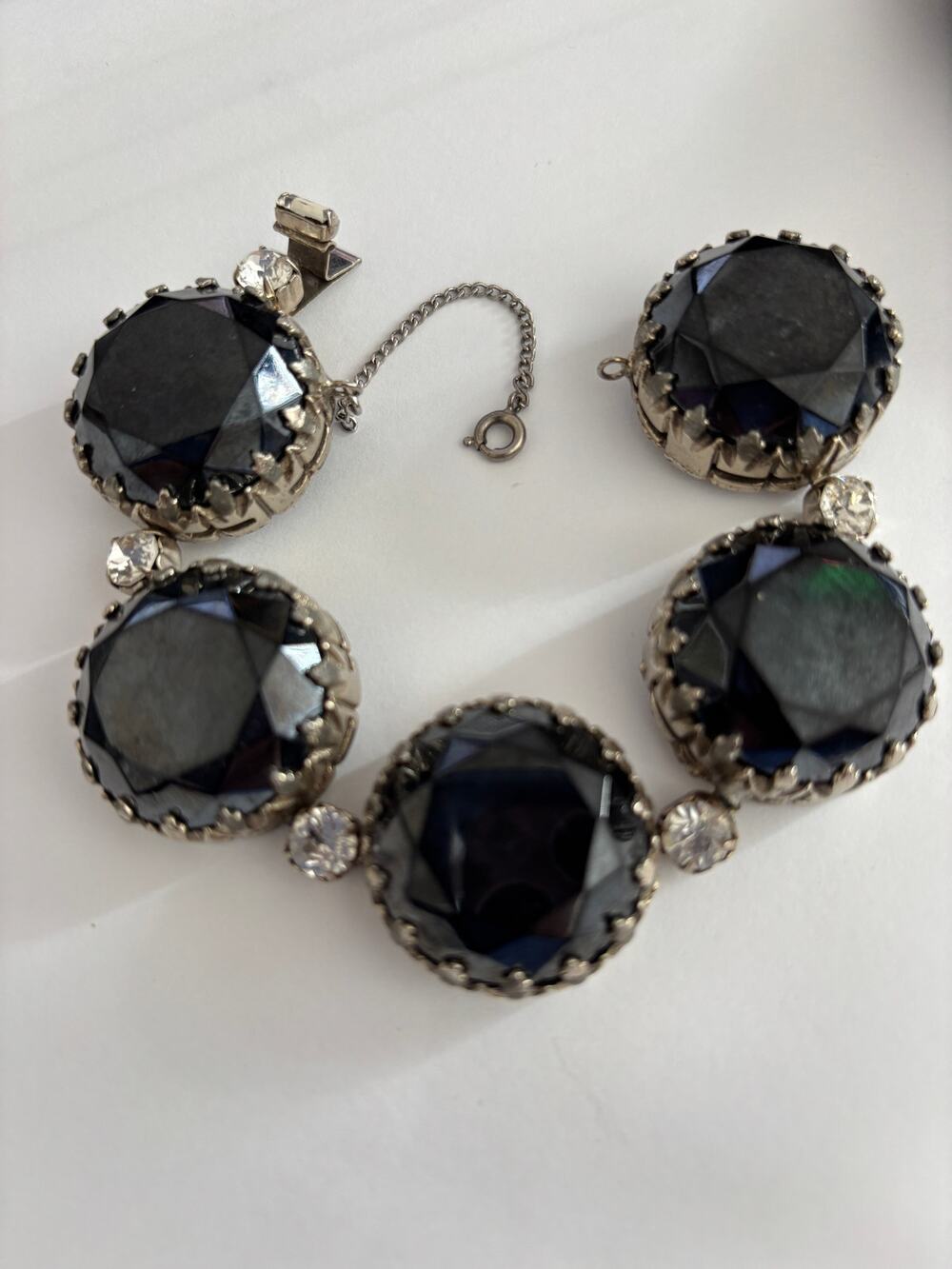 Vintage Designer Black & Clear High End Collectible Bracelet